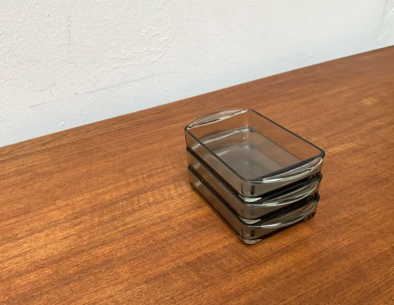 Online Pamono Mid-Century Danish Cabaret Glass Trays from Holmegaard, 1960s, Set of 3