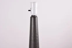 Best Pamono Mid-Century Danish Ceramic Table Lamp in Dark Brown Green Glaze with Shade from Palshus, 1960s