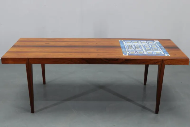 Outlet Pamono Mid-Century Danish Coffee Table with Ceramic Tile Inlay from Haslev Mobelsnedkeri, 1960s