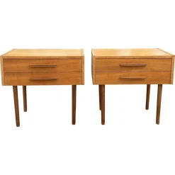 Pamono Mid-Century Danish Modern Nightstands, 1969, Set of 2> Nightstands