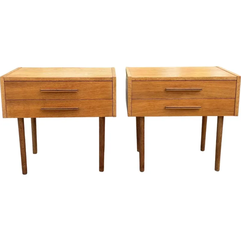 Pamono Mid-Century Danish Modern Nightstands, 1969, Set of 2> Nightstands