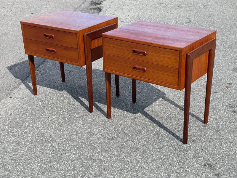Hot Pamono Mid-Century Danish Nightstands from Ølholm Møbler, 1964, Set of 2