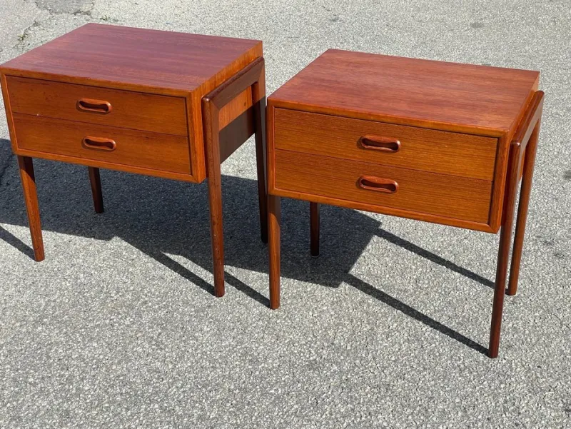 Hot Pamono Mid-Century Danish Nightstands from Ølholm Møbler, 1964, Set of 2