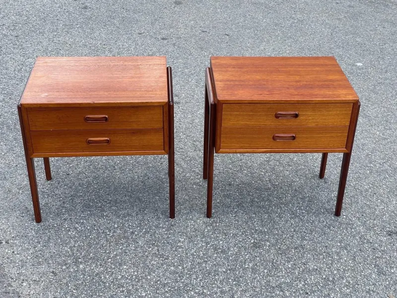 Hot Pamono Mid-Century Danish Nightstands from Ølholm Møbler, 1964, Set of 2