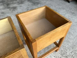 Pamono Mid-Century Danish Oak Cube Flower Tables, 1960s, Set of 2><noscript><img width=