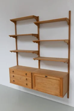 Outlet Pamono Mid-Century Danish Oak Shelving System in the style of Kjærnulf, 1960s