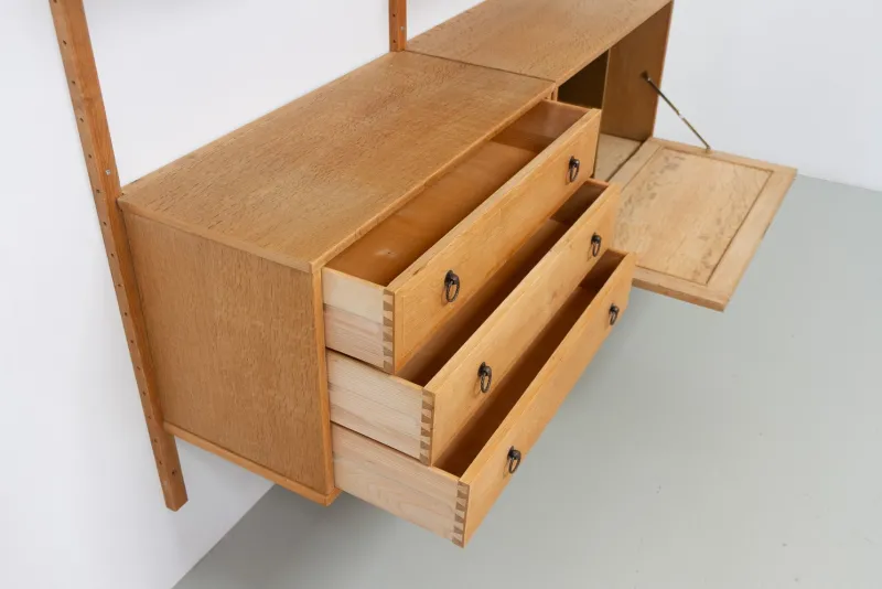 Outlet Pamono Mid-Century Danish Oak Shelving System in the style of Kjærnulf, 1960s