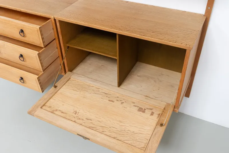 Outlet Pamono Mid-Century Danish Oak Shelving System in the style of Kjærnulf, 1960s
