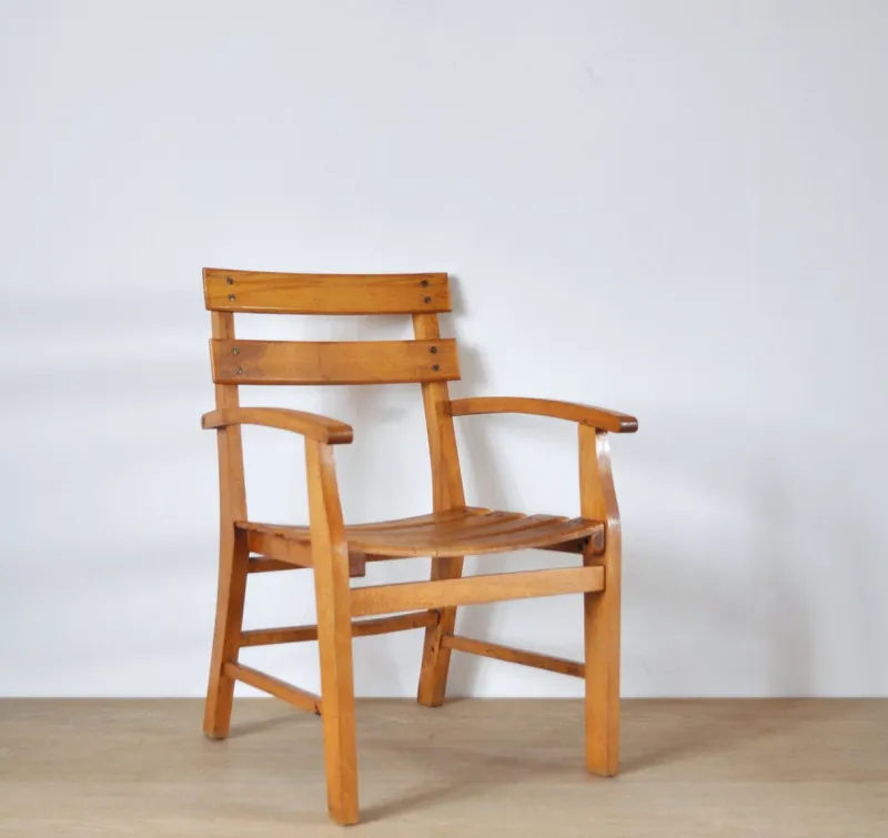Discount Pamono Mid-Century Danish Patinated Childrens Chair in Beech, 1950s