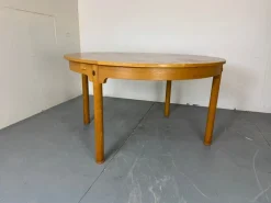 Pamono Mid-Century Danish Round Extendable Oak Dining Table by Borge Mogensen for Karl Andersson & Söner, 1950s><noscript><img width=