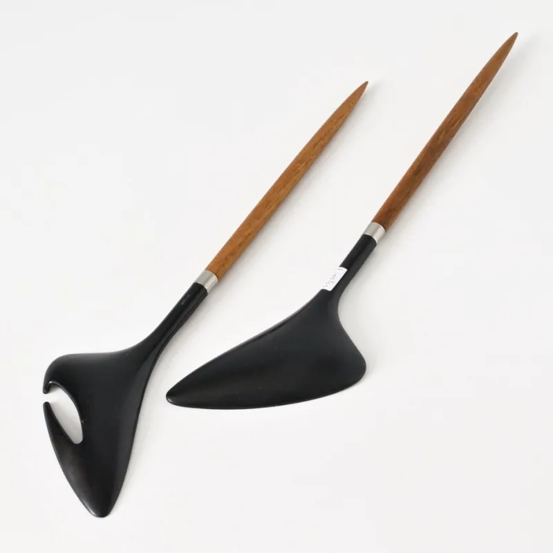 Pamono Mid-Century Danish Salad Servers by Helge Benzin for Astrid Wessels, 1960s, Set of 2> Cutlery & Serving Utensils
