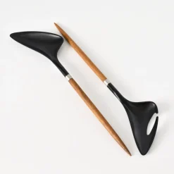 Pamono Mid-Century Danish Salad Servers by Helge Benzin for Astrid Wessels, 1960s, Set of 2><noscript><img width=