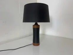 Best Pamono Mid-Century Danish Scandinavian Teak and Leather Table Lamp, 1950s