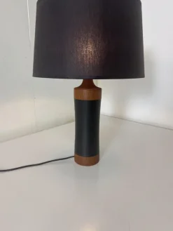 Best Pamono Mid-Century Danish Scandinavian Teak and Leather Table Lamp, 1950s