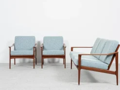 Pamono Mid-Century Danish Sofa Set in Teak attributed to Ib Kofod Larsen, Set of 3> Living Room Sets