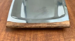Clearance Pamono Mid-Century Danish Stainless Steel and Teak Tray from Lundtofte Denmark, 1960s