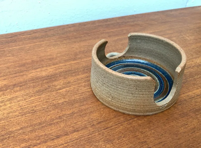 Pamono Mid-Century Danish Studio Pottery Candleholder by Kate and Klaus Friederichsen for Finke Keramik, 1970s