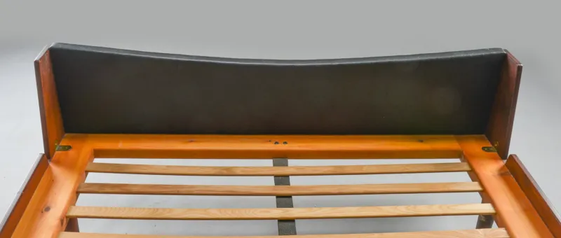 Discount Pamono Mid-Century Danish Teak Double Bed with Cane Headboard by Hans J. Wegner for Getama, 1960s
