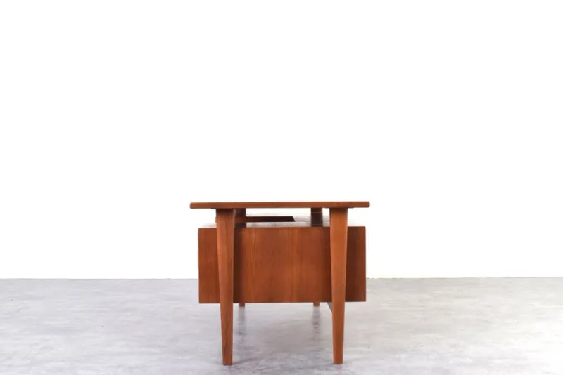 New Pamono Mid-Century Danish Teak Executive Desk by Kai Kristiansen for FM Møbler, 1960s