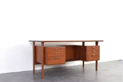 New Pamono Mid-Century Danish Teak Executive Desk by Kai Kristiansen for FM Møbler, 1960s
