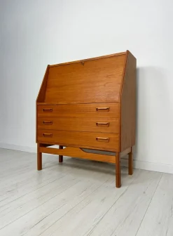 Pamono Mid-Century Danish Teak Secretary from Dyrlund, 1960s><noscript><img width=