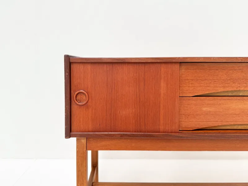 Discount Pamono Mid-Century Danish Teak Sideboard with Sliding Doors and Drawers, 1960s
