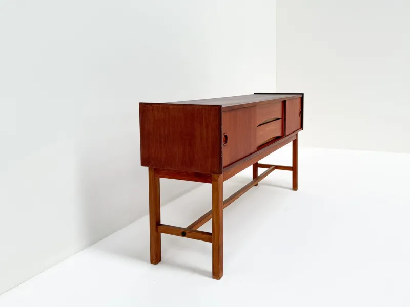 Discount Pamono Mid-Century Danish Teak Sideboard with Sliding Doors and Drawers, 1960s