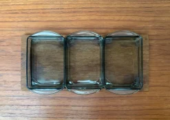 Outlet Pamono Mid-Century Danish Tray in Teak with Cabaret Glass Trays from Holmegaard, 1960s, Set of 4