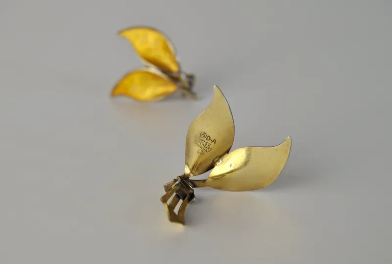 Pamono Mid-Century David Andersen Sterling Silver and Enamel Ear Clips, 1950s, Set of 2> Earrings