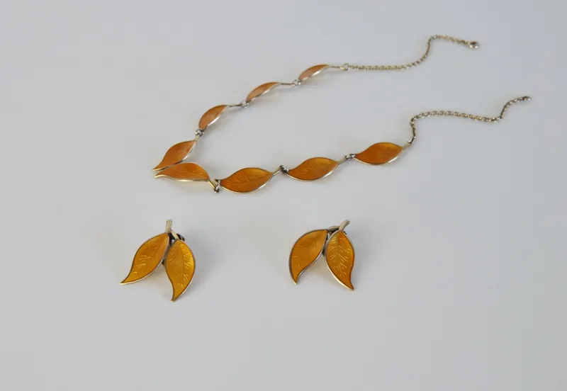Pamono Mid-Century David Andersen Sterling Silver and Enamel Ear Clips, 1950s, Set of 2> Earrings