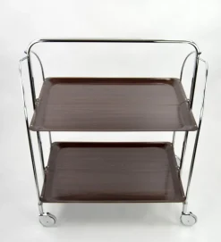 Pamono Mid-Century Dinette Foldable Serving Trolley from Bremshey Solingen, 1950s><noscript><img width=