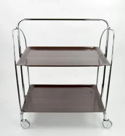 Pamono Mid-Century Dinette Foldable Serving Trolley from Bremshey Solingen, 1950s><noscript><img width=
