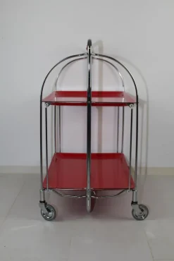 Pamono Mid-Century Dinette Foldable Serving Trolley from Bremshey Solingen, 1960s><noscript><img width=