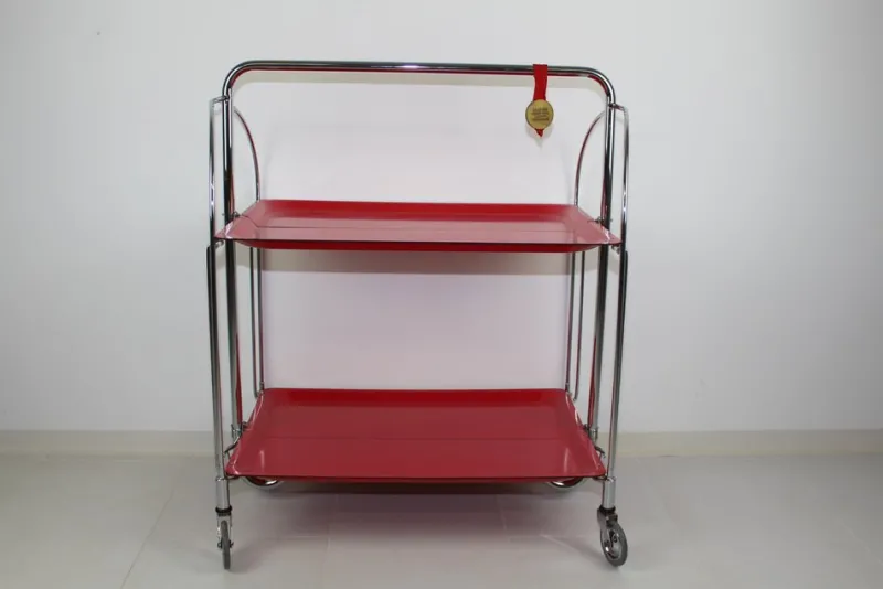 Pamono Mid-Century Dinette Foldable Serving Trolley from Bremshey Solingen, 1960s> Serving Bar Carts & Trolleys