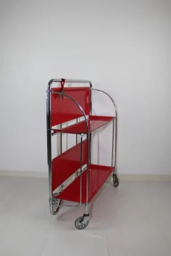 Pamono Mid-Century Dinette Foldable Serving Trolley from Bremshey Solingen, 1960s><noscript><img width=