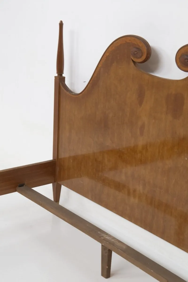Pamono Mid-Century Double Bed Frame in Wood by Paolo Buffa, 1950s> Beds & Bedroom Sets