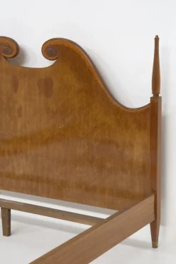 Pamono Mid-Century Double Bed Frame in Wood by Paolo Buffa, 1950s><noscript><img width=