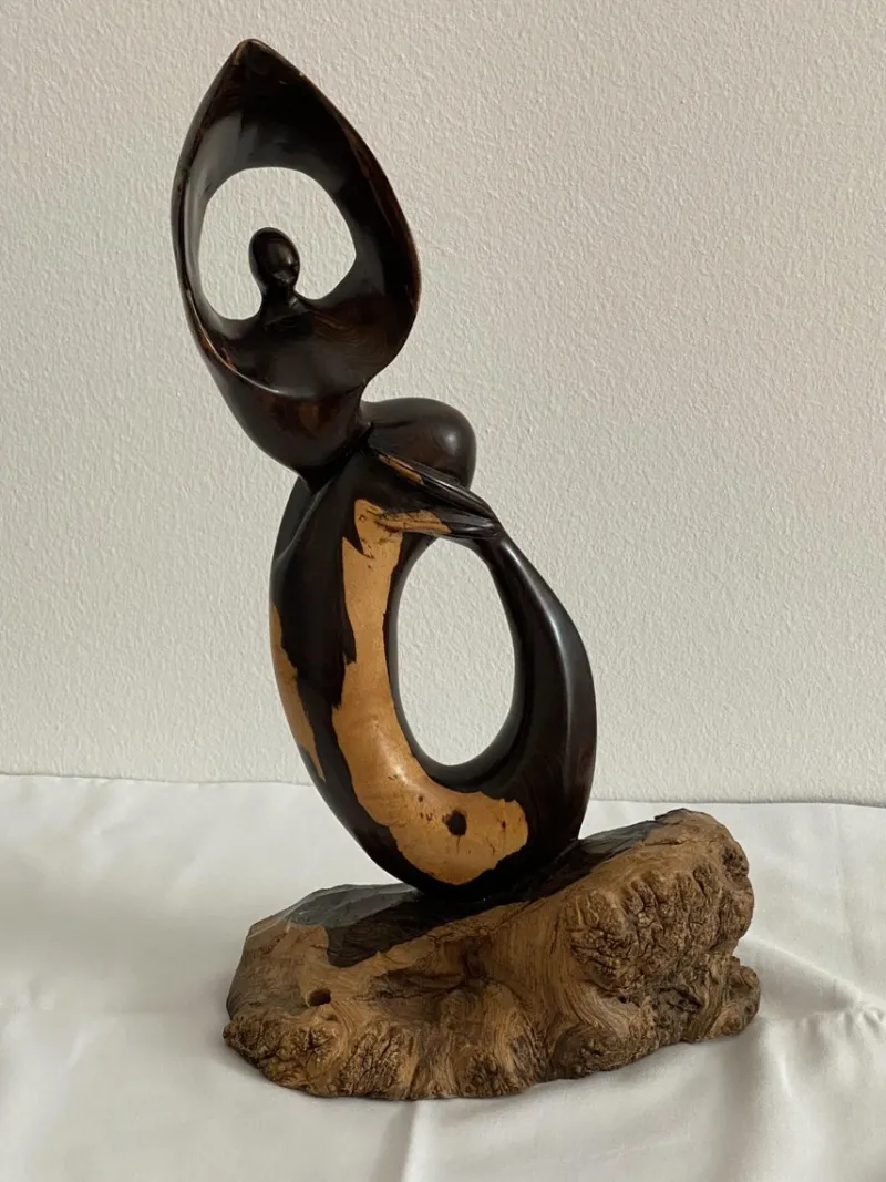 Pamono Mid-Century Ebony Hand-Carved Mermaid Sculpture, 1968> Mid-Century