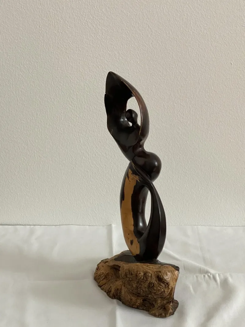 Pamono Mid-Century Ebony Hand-Carved Mermaid Sculpture, 1968> Mid-Century