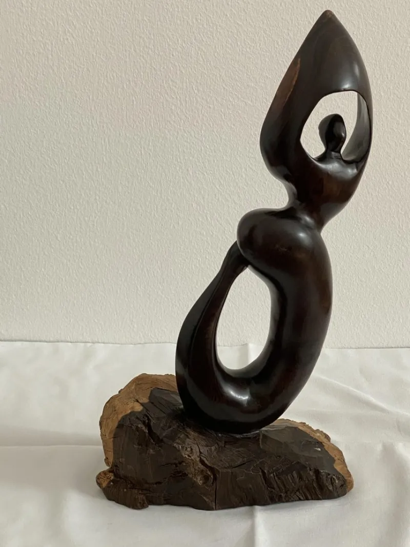 Pamono Mid-Century Ebony Hand-Carved Mermaid Sculpture, 1968> Mid-Century