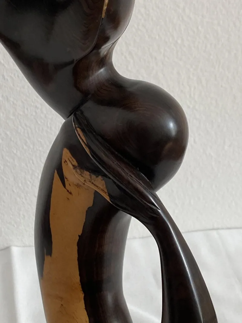Pamono Mid-Century Ebony Hand-Carved Mermaid Sculpture, 1968> Mid-Century