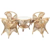 Outlet Pamono Mid-Century English Cane or Wicker Conservatory Set, Set of 5