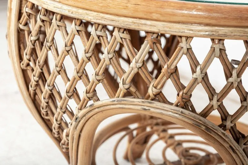 Outlet Pamono Mid-Century English Cane or Wicker Conservatory Set, Set of 5