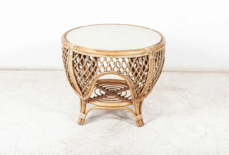 Outlet Pamono Mid-Century English Cane or Wicker Conservatory Set, Set of 5