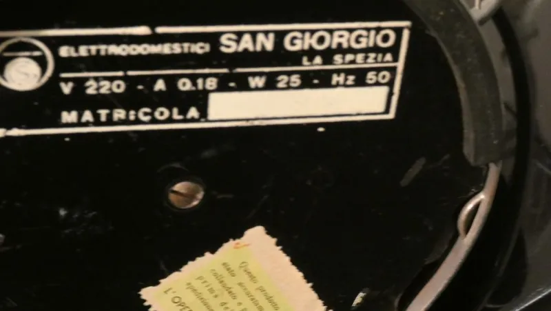 Clearance Pamono Mid-Century Fan in Steel and Bakelite from Elettrodomestici San Giorgio, 1960s
