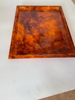 Pamono Mid-Century Faux Tortoise Shell Tray in the style of Christian Dior, 1970s
