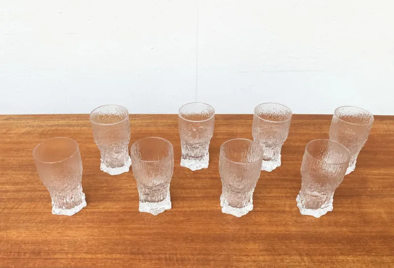 Pamono Mid-Century Finnish Aslak Glasses by Tapio Wirkkala for Iittala, Set of 8> Glassware