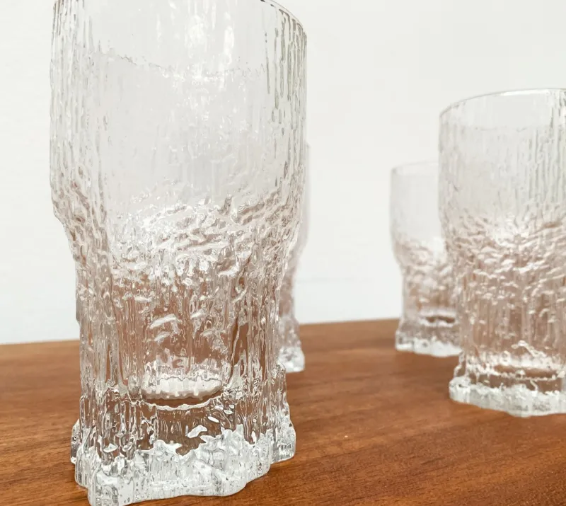 Pamono Mid-Century Finnish Aslak Glasses by Tapio Wirkkala for Iittala, Set of 8> Glassware