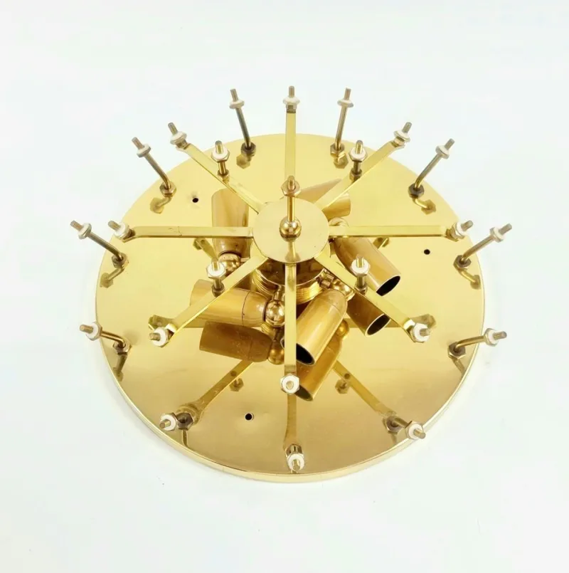 Pamono Mid-Century Floral Murano Glass and Brass Flush Mount by Ernst Palme for Palwa, Germany, 1960s> Ceiling Lights