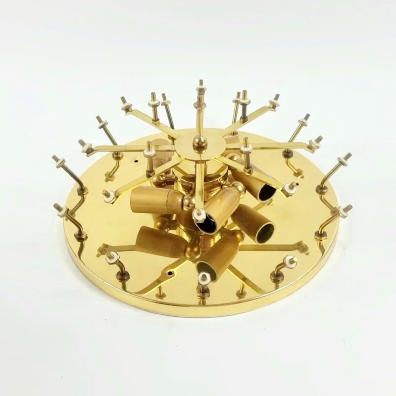 Pamono Mid-Century Floral Murano Glass and Brass Flush Mount by Ernst Palme for Palwa, Germany, 1960s> Ceiling Lights